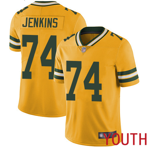Green Bay Packers Limited Gold Youth #74 Jenkins Elgton Jersey Nike NFL Rush Vapor Untouchable->green bay packers->NFL Jersey